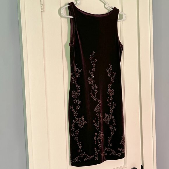 Vintage all that Jazz mini dress dark purple butterfly floral size small fairy - Picture 2 of 10